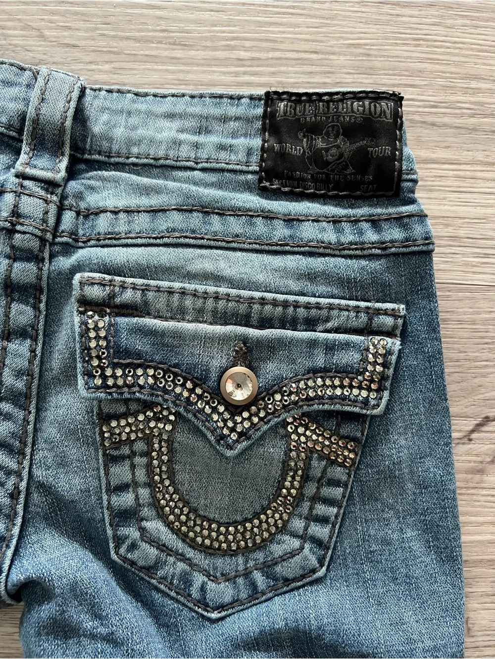 True Religion | Grey Swarovski Crystals Skinny Jeans | Size 25 | Rare